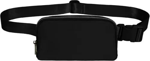 Minicangurera ligera y pequeña, para teléfonos unisex, para viajes, gimnasio, uso diario, cruzado o cintura S - Negro