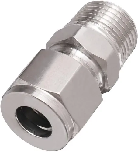Miniatura 18 de Acoplamiento de compresión de acero inoxidable 304 para conectar tubo de 1/2 pulgada de diámetro exterior x rosca macho NPT de 1/4 pulgada