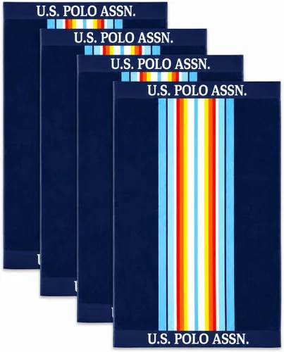 Miniatura 11 de U.S. Polo Assn. Toalla de playa de gran tamaño (40 x 70 pulgadas), diseño náutico a rayas, de lujo, algodón de felpa de calidad de hotel para baño