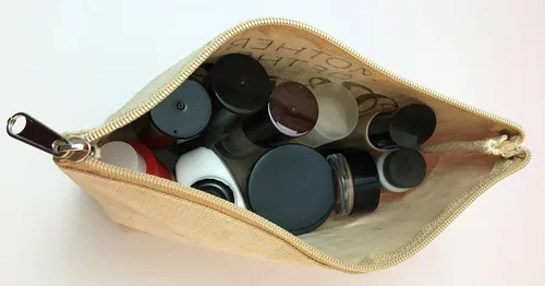 Miniatura 2 de Hortense B. Hewitt Accesorios de boda forrado yute natural bolsa de cosméticos, 10 x 7 pulgadas, suya