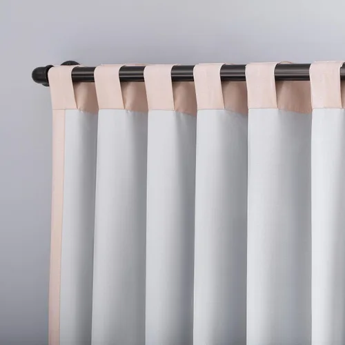 Miniatura 4 de Sun Zero Greyson - Valance de cortina con pestaña trasera de seda de dupioni de imitación con borlas de cuentas y aislamiento térmico total opaco