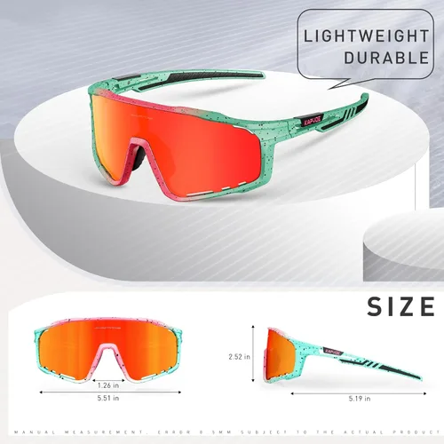 Miniatura 5 de KAPVOE Gafas de Ciclismo Polarizadas para Hombres y Mujeres MTB Bicicleta Montaña TR90 Gafas Deportivas para Correr Bicicleta K76 A10