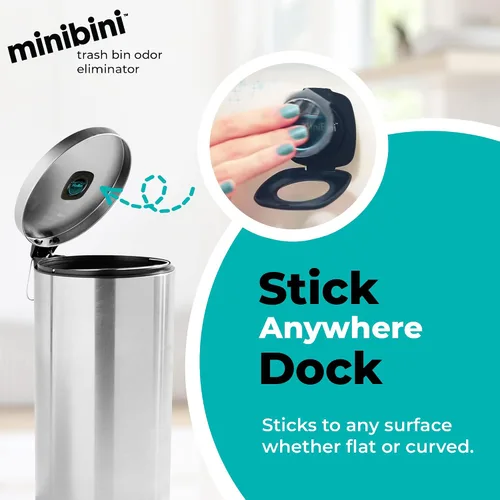 Miniatura 3 de Minibini Desodorante y Eliminador de Olores para Bote de Basura, Ambientador para Bote de Basura y Control de Olores Hasta 90 Días, Dispositivo Más