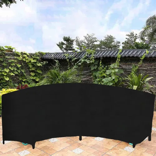 Miniatura 7 de SUNSURE Funda de sofá curvada para exteriores de 89 x 45 x 33 pulgadas, funda impermeable para muebles de patio, protector de sofá curvo seccional