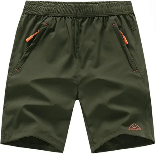 TBMPOY Pantalones cortos de senderismo para hombre, 7 pulgadas, secado rápido, para gimnasio, deportes al aire libre, bolsillos cortos con cremallera