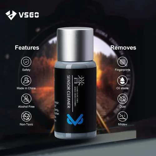 Miniatura 9 de VSGO Kit de limpieza de sensor de fotograma completo, 12 hisopos de sensor y limpiador de sensor de 0.3 fl oz para cámara DSLR Nikon Sony Canon