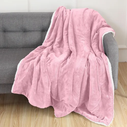 Miniatura 41 de Elegant Comfort Manta de Sofá Reversible de Sherpa Sólida, Manta para Todas las Estaciones - Súper Suave, Acogedora y Afelpada - Manta Decorativa