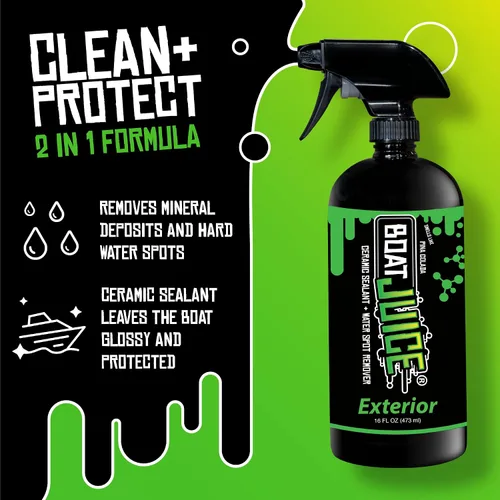 Miniatura 6 de Boat Juice Paquete de limpiador de barcos para interiores y exteriores, paquete de 32 onzas, removedor de manchas de agua para barcos, limpiador