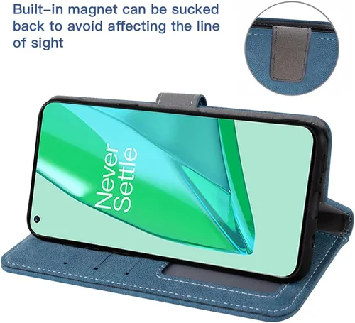 Miniatura 4 de Asuwish Funda compatible con OnePlus 9 Pro One Plus 9Pro 5G y protector de pantalla de vidrio templado, funda con tapa para tarjetero, funda