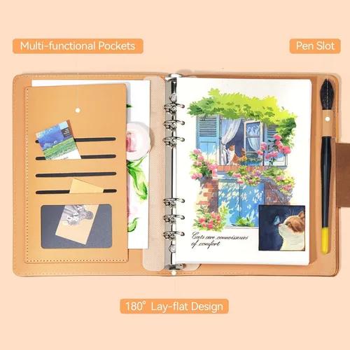 Miniatura 4 de Lightwish Cuaderno de bocetos de acuarela, diario de acuarela 100% algodón sin ácidos, 140 libras, papel de acuarela de prensa en frío