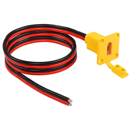 CERRXIAN Cable desnudo macho XT90 de 3.2 pies 10 AWG con panel de montaje, enchufe macho XT90 con panel Mout para abrir cable desnudo para RC Lipo