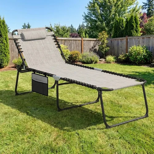 Miniatura 2 de Tangkula Widen - Sillón plegable y reclinable, portátil con 4 posiciones de respaldo, 2 posiciones de patas, almohada, silla de playa para tomar