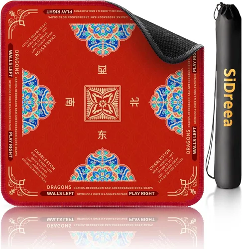 Tapete Mahjong, 32.4 x 32.4 pulgadas, reducción de ruido, antideslizante, tapete de Mahjong para mesa, tapete de mesa Mahjong para póquer, tarjetas,