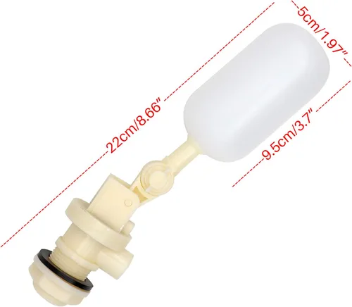 Miniatura 3 de Válvula de flotador de 3/4 pulgadas, paquete de 2 válvulas de bola de flotador de agua con brazo ajustable y filtro para fuente, canal de agua