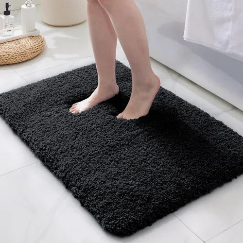 Miniatura 13 de ILANGO Alfombras de Baño Beige 32" × 20" Antideslizantes y Súper Absorbentes Extra Gruesas Suaves, Alfombra de Baño Lavable para Piso, Alfombra