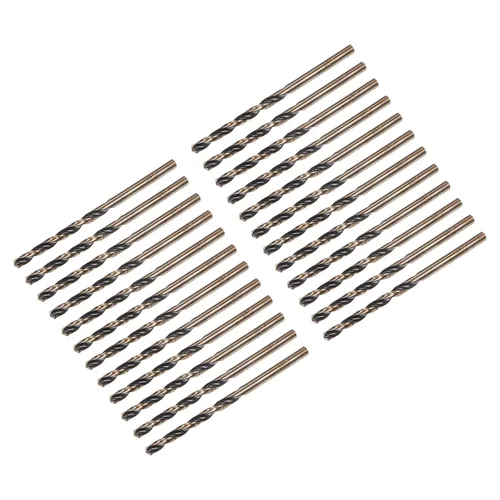 Miniatura 20 de uxcell Brocas Jobber de 0.118 in (0,118 pulgadas) de nitruro negro y oro recubierto de titanio M2 de alta velocidad (HSS) Brocas helicoidales