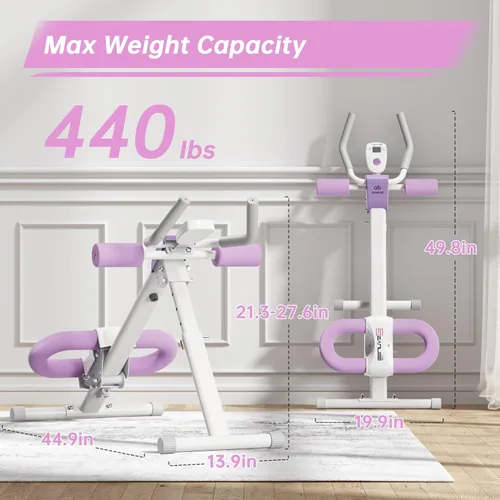 Miniatura 6 de Máquina Abdominal Seanleecore Equipo de Entrenamiento de Abdominales Ajustable para Gimnasio en Casa Equipo de Ejercicio de Abdominales con Monitor