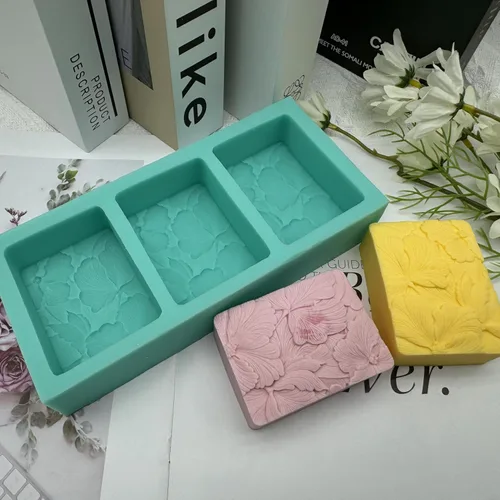 Miniatura 7 de Moldes de silicona para jabón de hoja de ginkgo de 3 cavidades, molde de silicona para jabón natural, vela, cera, fabricación de yeso aromático