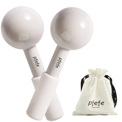 Miniatura 7 de Globos de hielo pfefe para cara y ojos, varitas criogénicas irrompibles de acero inoxidable para rutinas de belleza, globos de enfriamiento con Rosa