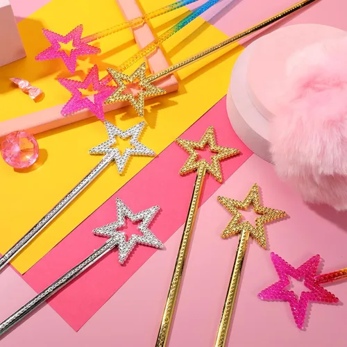 Miniatura 4 de Meanplan 36 varitas de hadas de 13 pulgadas, varitas de princesa con estrella mágica, palitos de bruja de ángel, accesorios de disfraz para mujeres