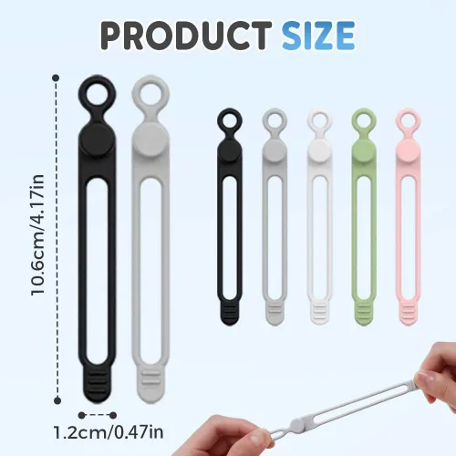 Miniatura 6 de Organizador de cables, bridas de silicona actualizadas 2026, organizador de auriculares, organizador de cables reutilizable, organizador de cables