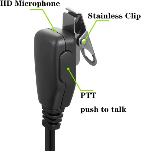 Miniatura 3 de Walkie Talkie Auriculares para Motorola Radio cls1410 cls1110 bpr40 cp200 cp200d cp185 cp100 rdm2070d con alambre de resorte PU G gancho de oreja