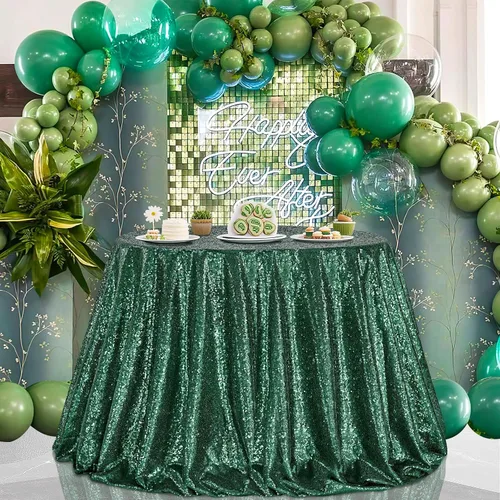 Miniatura 38 de B-COOL Mantel de lentejuelas de 60 x 102 pulgadas, mantel de cumpleaños rectangular azul bebé, brillante, duradero, boda, fiesta, restaurante