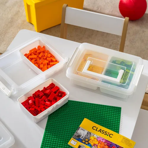 Miniatura 3 de IRIS USA Contenedores de almacenamiento de plástico de 1 cuarto de galón con tapas, paquete de 2, contenedores de almacenamiento para manualidades