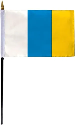 Miniatura 4 de AGAS - Bandera de coche de Islas Canarias de alta calidad de 10.5 x 15 pulgadas, impresa de doble cara en tela de poliéster súper tejida, doble