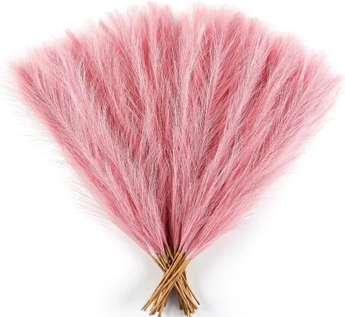 Miniatura 12 de Decoración de hierba de pampa naranja otoñal, 30 piezas de 17 pulgadas de hierba de pampa sintética, arreglo floral de hierba de pompas y relleno