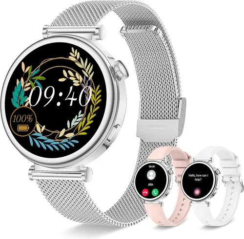 Miniatura 8 de Reloj inteligente para mujer con llamada Bluetooth, reloj de fitness de 1.27 pulgadas, contador de pasos, monitor de sueño de frecuencia cardíaca