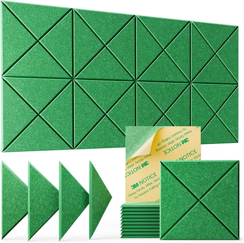 Miniatura 30 de Paquete de 22 paneles acústicos autoadhesivos, 12"X 12"X 0.4" paneles de espuma insonorizante, paneles de pared insonorizados de alta densidad