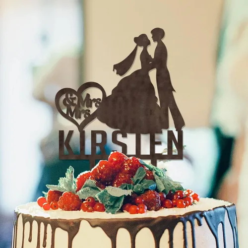 Miniatura 13 de Decoración para tarta de boda con silueta lesbiana del mismo sexo, decoración para tartas de compromiso para ella y ella, decoración para tartas