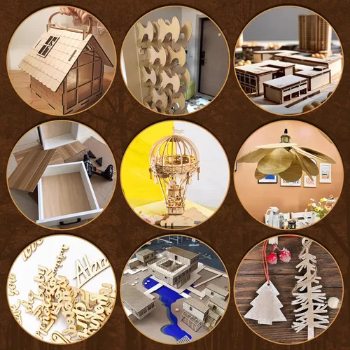 Miniatura 6 de Paquete de 36 hojas de madera de tilo, 30,5 cm x 30,5 cm x 3 mm de madera contrachapada de tilo, madera para manualidades, madera sin terminar