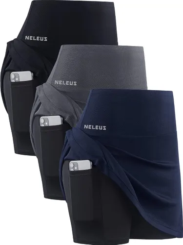 NELEUS Pantalones cortos de correr ligeros para mujer, pantalones cortos atléticos de entrenamiento para yoga con bolsillo