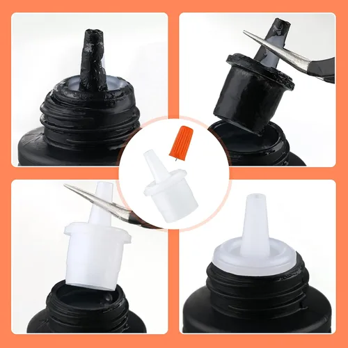 Miniatura 4 de Kit de 44 piezas de pegamento para pestañas, kit de tapas de pegamento para pestañas, puntas de boquilla, tapones para botellas, puntas de boca