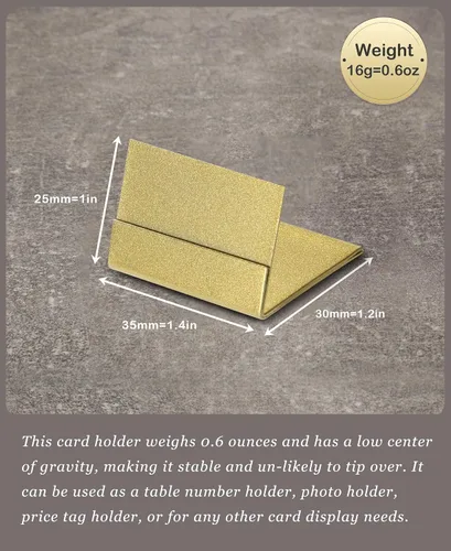 Miniatura 6 de Soportes Dorados para Números de Mesa, Paquete de 12 Soportes de Metal para Tarjetas de Lugar y Soportes para Fotos con Caja de Almacenamiento