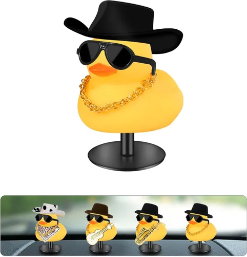 Patos de goma con soporte de enchufe de pato, patos de automóvil para tablero de instrumentos, pato para decoración de Jeep y automóvil, divertido
