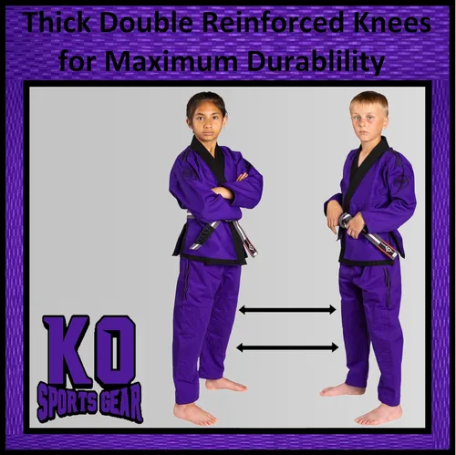 Miniatura 5 de Conjunto de uniforme para niños, BJJ Jiu Jitsu Gi, kimono y pantalones, preencogido
