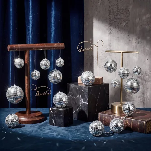 Miniatura 4 de Sumind 50 bolas de discoteca decorativas plateadas con espejo para colgar, decoración reflectante surtida, para bodas, bailes, festivales de música