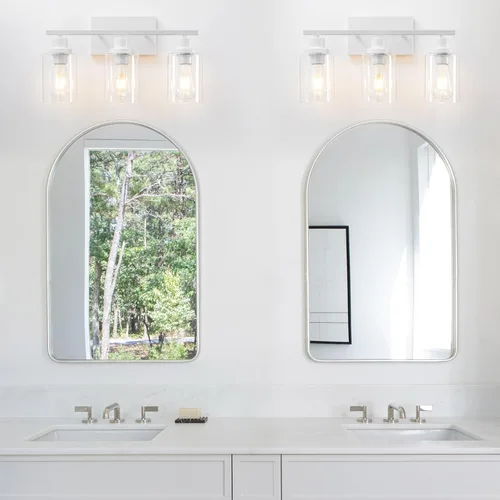 Miniatura 2 de Luminaria de 3 Luces Blancas para Baño, Luz de Tocador Sobre Espejo, Apliques de Iluminación de Pared Modernos, Lámpara de Pared Industrial Rústica