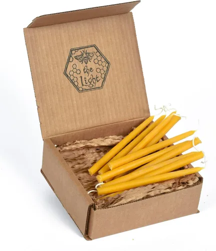 Miniatura 16 de Velas de Cera de Abeja 100% Puras - Velas Decorativas y Sumergidas Naturales Hechas a Mano, Insípidas y Sin Humo para Navidad, Adviento y Janucá