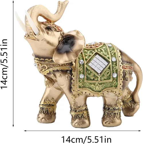 Miniatura 3 de HEEPDD Estatua de elefante de riqueza, escultura de elefante verde Feng Shui, figura de riqueza para el hogar, oficina, decoración de inauguración