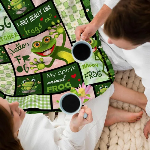 Miniatura 5 de Regalos de rana para mujer, manta de rana de 50 x 60 pulgadas, regalos de cumpleaños para amantes de las ranas, cosas de ranas para niñas, manta