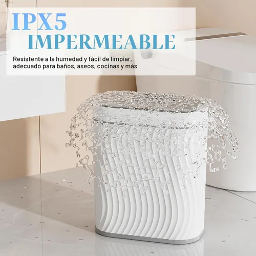 Miniatura 5 de Ogikey Cubo de basura pequeño para baño con tapa automática sin contacto, bote de basura inteligente de 2.6 galones, contenedor de basura estrecho e