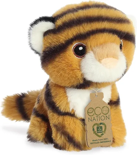 Miniatura 2 de Aurora Animal de peluche Eco Nation Mini Tiger hecho de forma responsable, ideal para aventuras de juego, perfecto para cumpleaños o simplemente