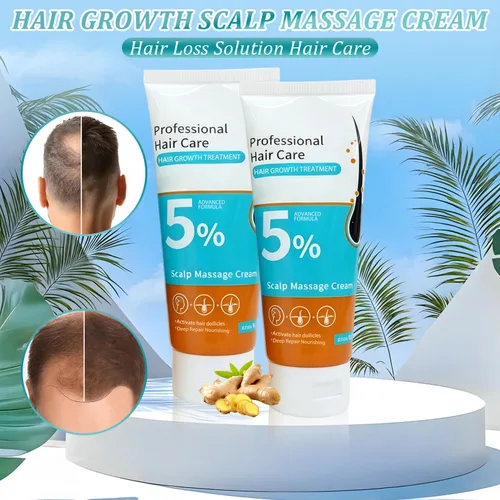 Miniatura 2 de 2Pcs 5% Hair Growth Scalp Massage Cream,Anti-Hair Loss with Rosemary Biotin for Men & Women,Fast Regrowth & Strengthens Hair Roots,100g