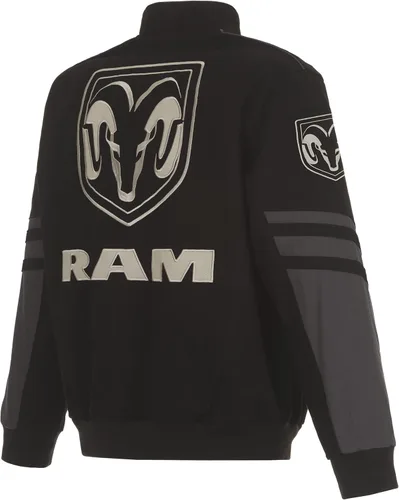 Miniatura 2 de JH DESIGN GROUP Chaqueta Dodge RAM para hombre, un abrigo de sarga clásico bordado