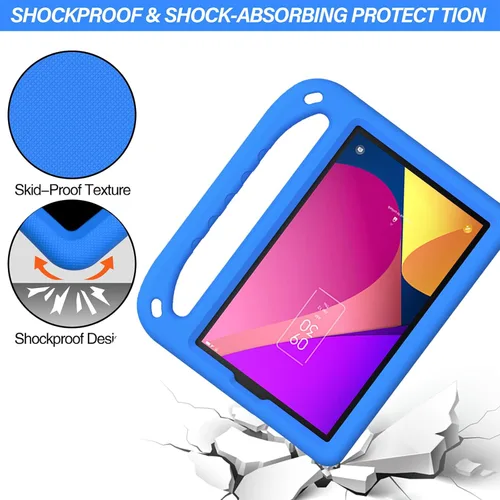 Miniatura 2 de Funda para niños TCL Tab 8 LE (8.0 pulgadas) modelo 9137W EVA mango a prueba de golpes peso ligero cubierta de soporte, azul