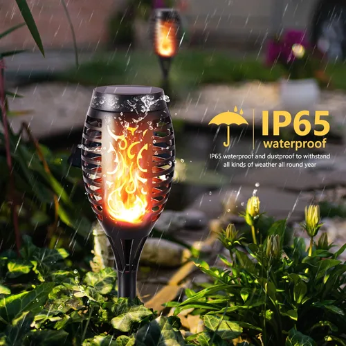 Miniatura 3 de Toodour Luces solares de Halloween para exteriores, paquete de 6 luces LED de llama parpadeante, luz solar impermeable para exteriores, iluminación